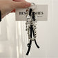 Keypus - Black Bow Beaded Charm Key Ring Keychain