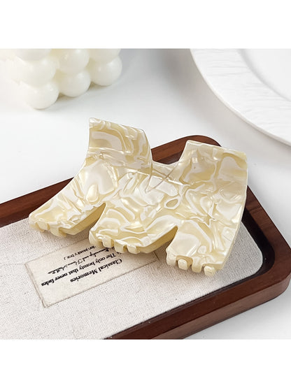 Beau - Glossy Marbled Acetate M Shape Claw Clip