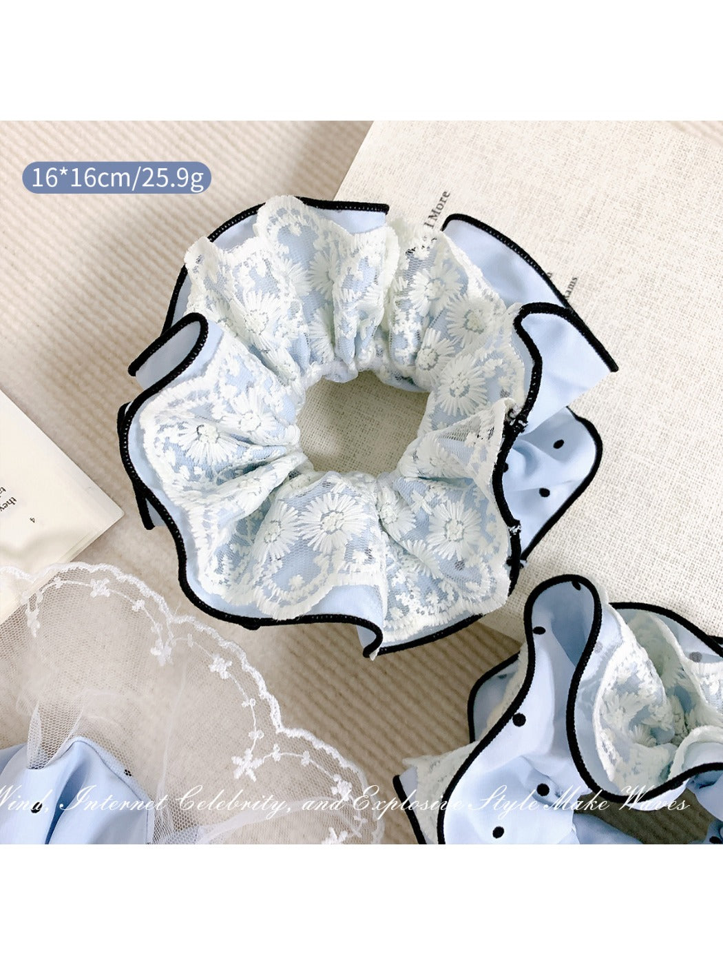 Gifty - Four-layer Hair Ring with Polked Lace