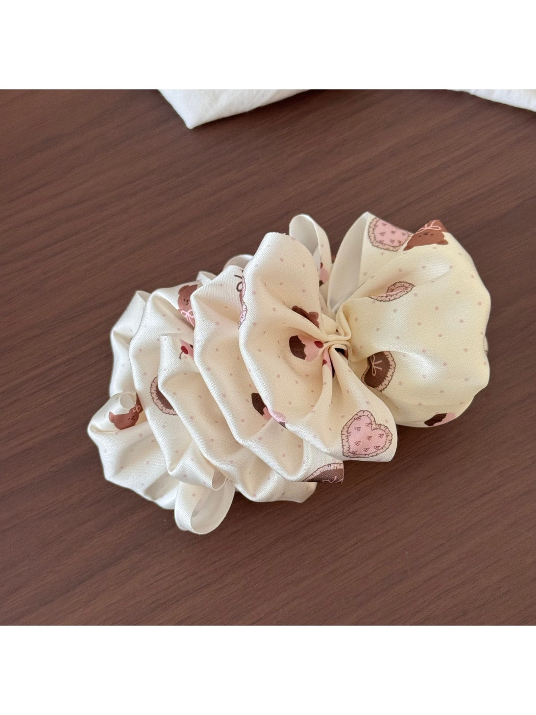 Beau - Bear Print Layered Bow Banana Clip