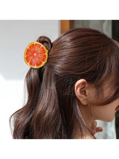 Beau - Round Fruit Slice PVC Claw Hair Clip