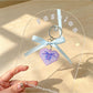 Keypus - Acrylic Heart Charm Ribbon Bow Cartoon Keychain