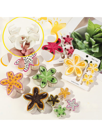Beau - 3 Pack Plumeria Hair Clips Set