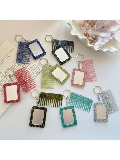 Keypus - Rectangular Glitter Comb Keychain