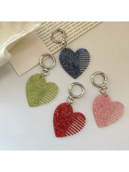 Keypus - Sparkling Heart Comb Keychain