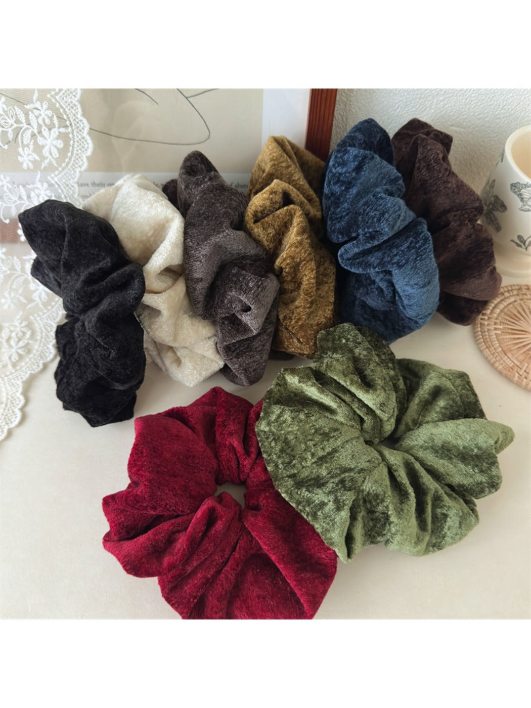 Gifty - Solid Color Plush Hair Ties