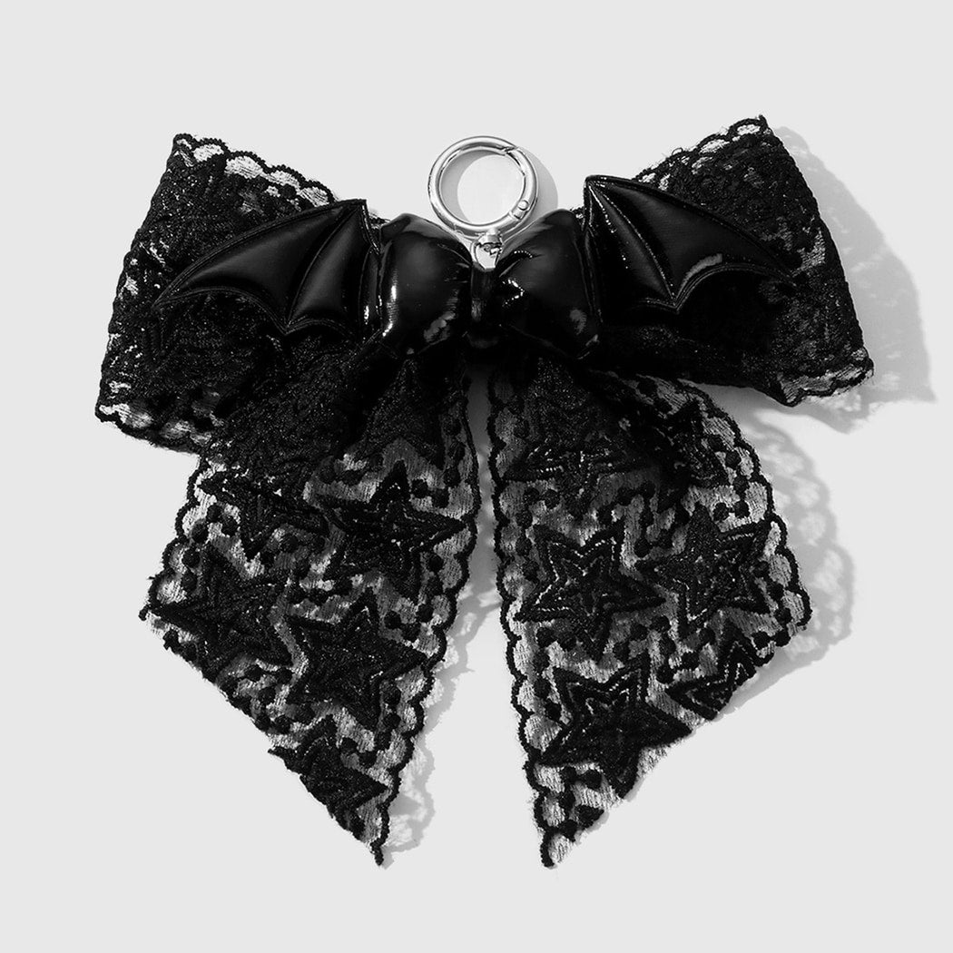 Keypus - Halloween Black Lace Bow Keychain