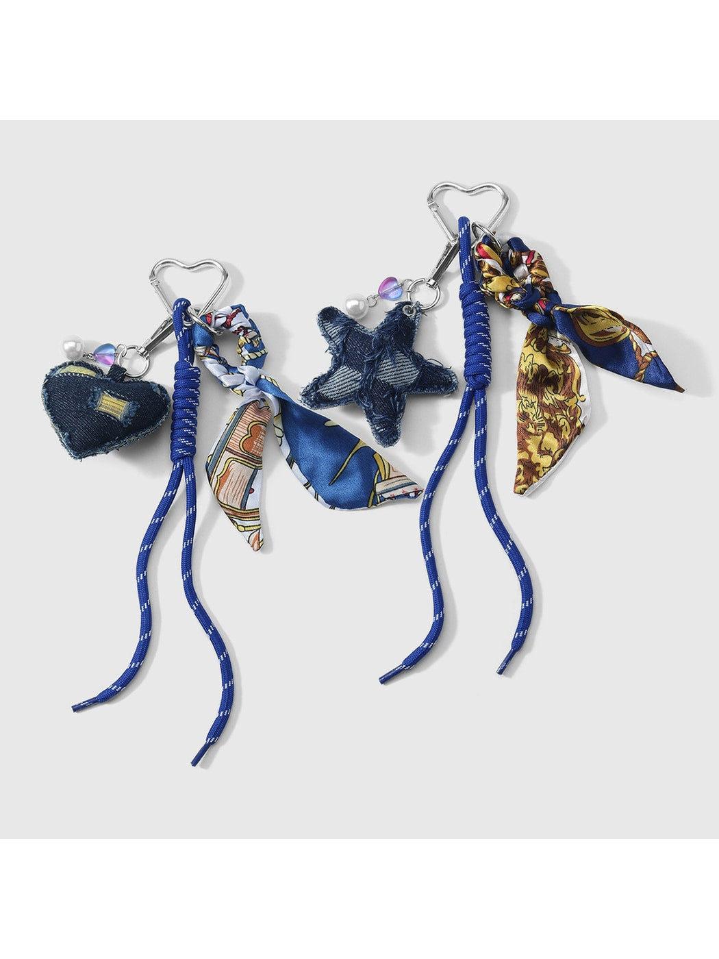 Keypus - Y2K Retro Heart or Star Woven Cord Keychain