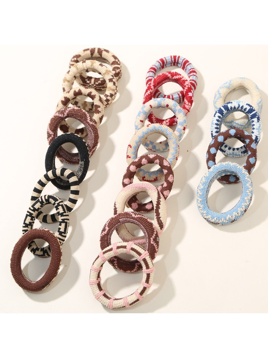 Gifty - Elastic Colorful Towel Hair Ring Set