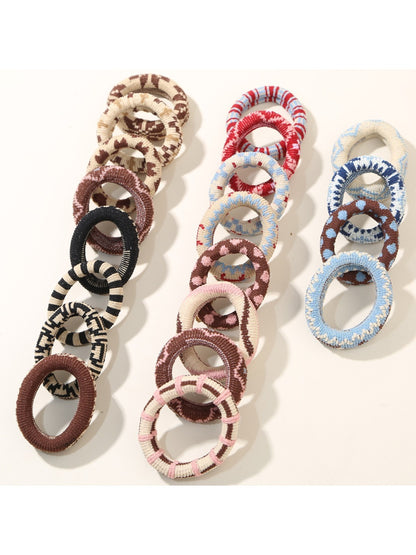 Gifty - Elastic Colorful Towel Hair Ring Set