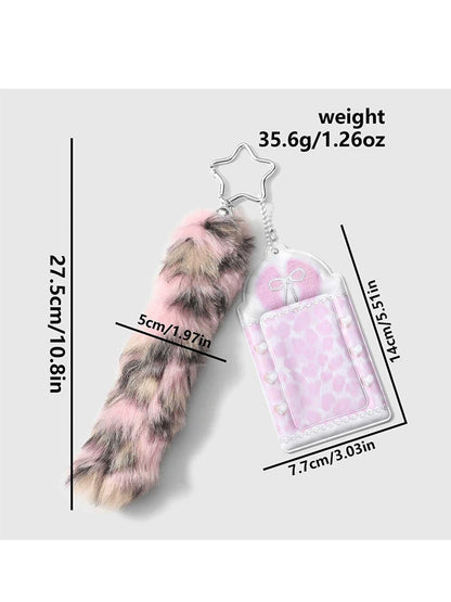 Keypus - Leopard Print Tail Key Ring Keychain Bag Charm