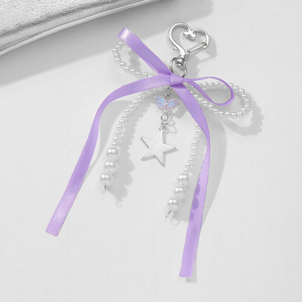 Keypus - Bow Ribbon Star Pendant Keychain