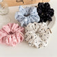 Gifty - Pleated Mesh Polka Dot Horse Print Scrunchie