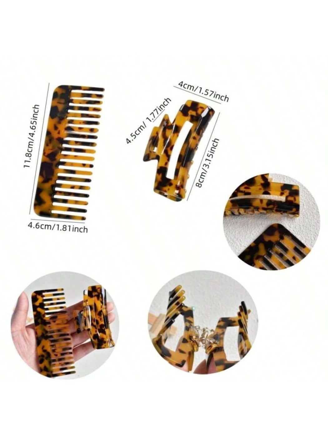 Beau - Hair Comb and Claw Clip 2 PCS Set