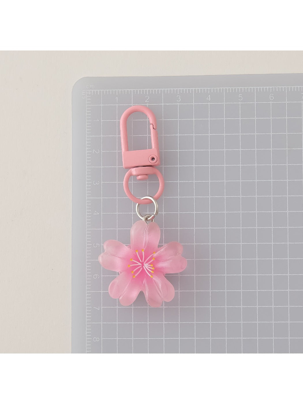 Keypus - Cute Solid Color Cherry Blossom Keychain