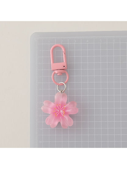 Keypus - Cute Solid Color Cherry Blossom Keychain