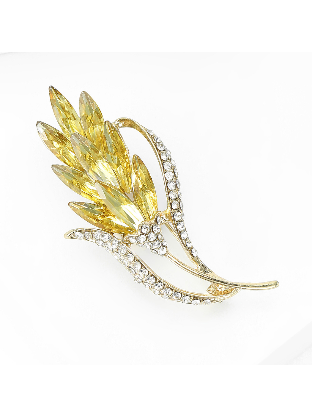 Brovia - Sparkling Wheat Ear Floral Accent Brooch