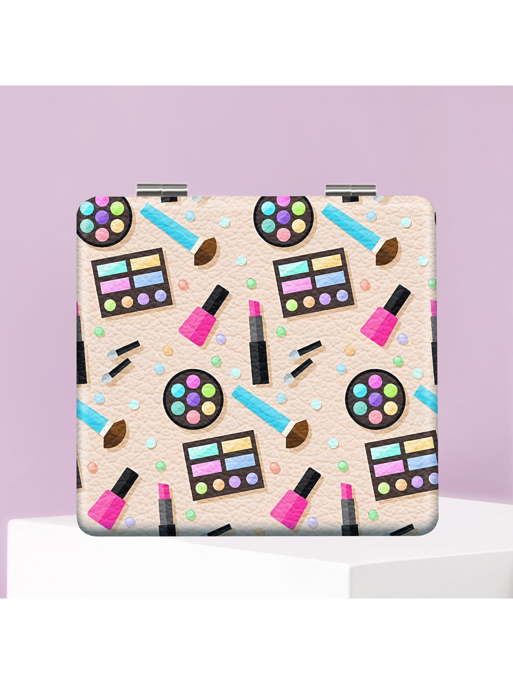 Mirroray - Cosmetics Theme Cartoon Print Compact Mirror