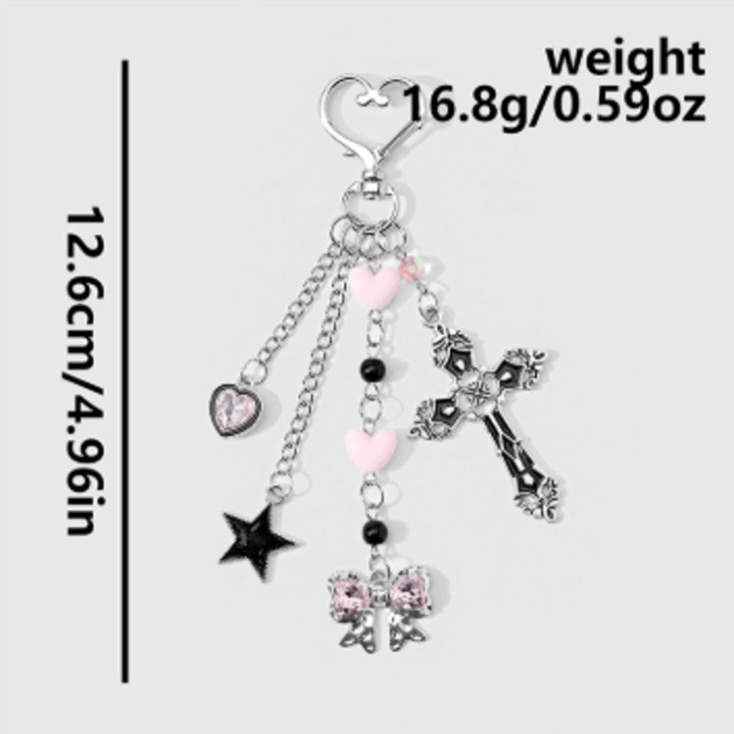 Keypus - Y2K Dark Style Cross Wing Keychain