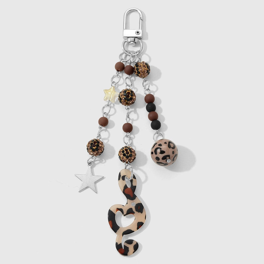Keypus - Y2K Leopard Print Note and Bow Keychain