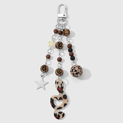 Keypus - Y2K Leopard Print Note and Bow Keychain