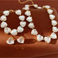 Nozari - Heart Rhinestone Clavicle Chain Necklace Set