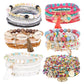 Lovra colorful stackable beaded bracelet with mixed vibrant beads on a white background