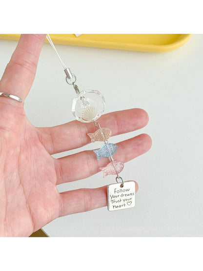 Keypus - Beaded Fish Pendant Phone Charm Keychain