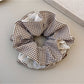 Gifty - Lace Checkered Ruffled Scrunchie Hair Tie