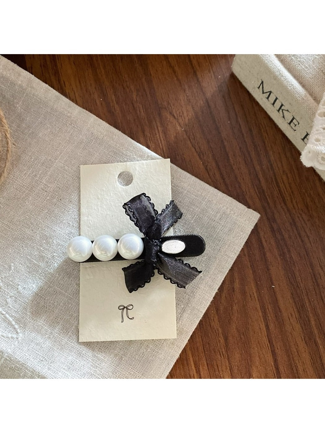 Beau - Elegant Beaded Bow Hair Clip
