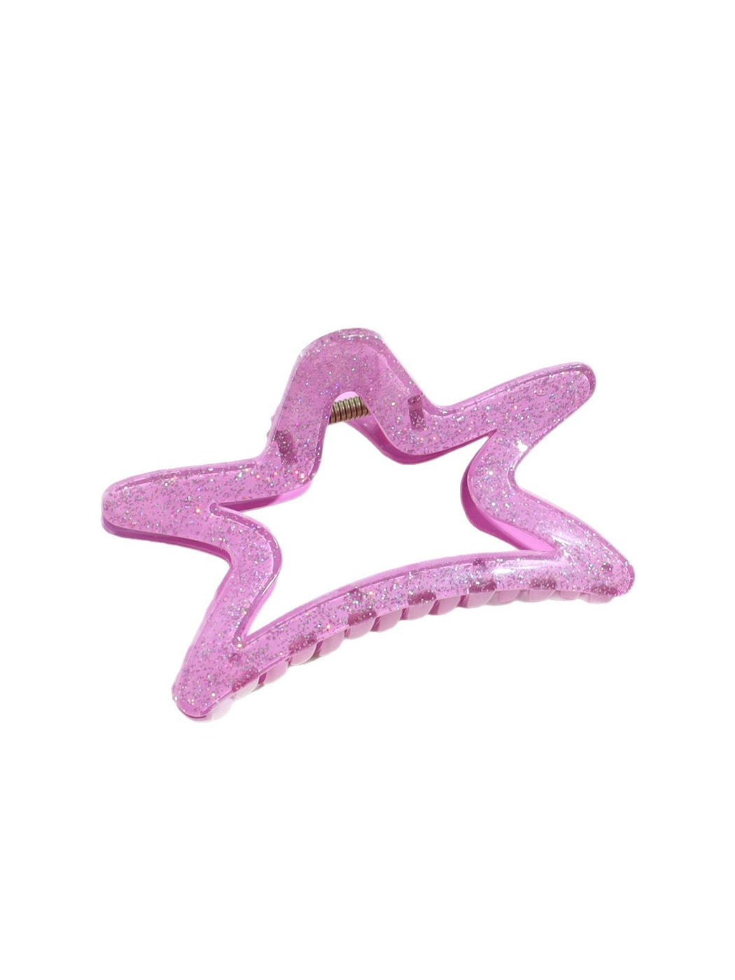 Beau - Glitter Star Shaped Plastic Alloy Claw Clip
