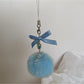 Keypus - Beaded Heart Bow Pom Pom Bag Charm Keychain