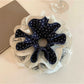 Gifty - Navy Heart Lace Scrunchie Hair Tie