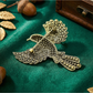 Brovia - Enamel Bird Rhinestone Accent Fashion Brooch