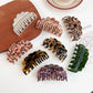 Beau double row wavy claw clip in light tortoiseshell pattern