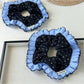 Gifty - Polka Dot Blue Plaid Lace Scrunchie