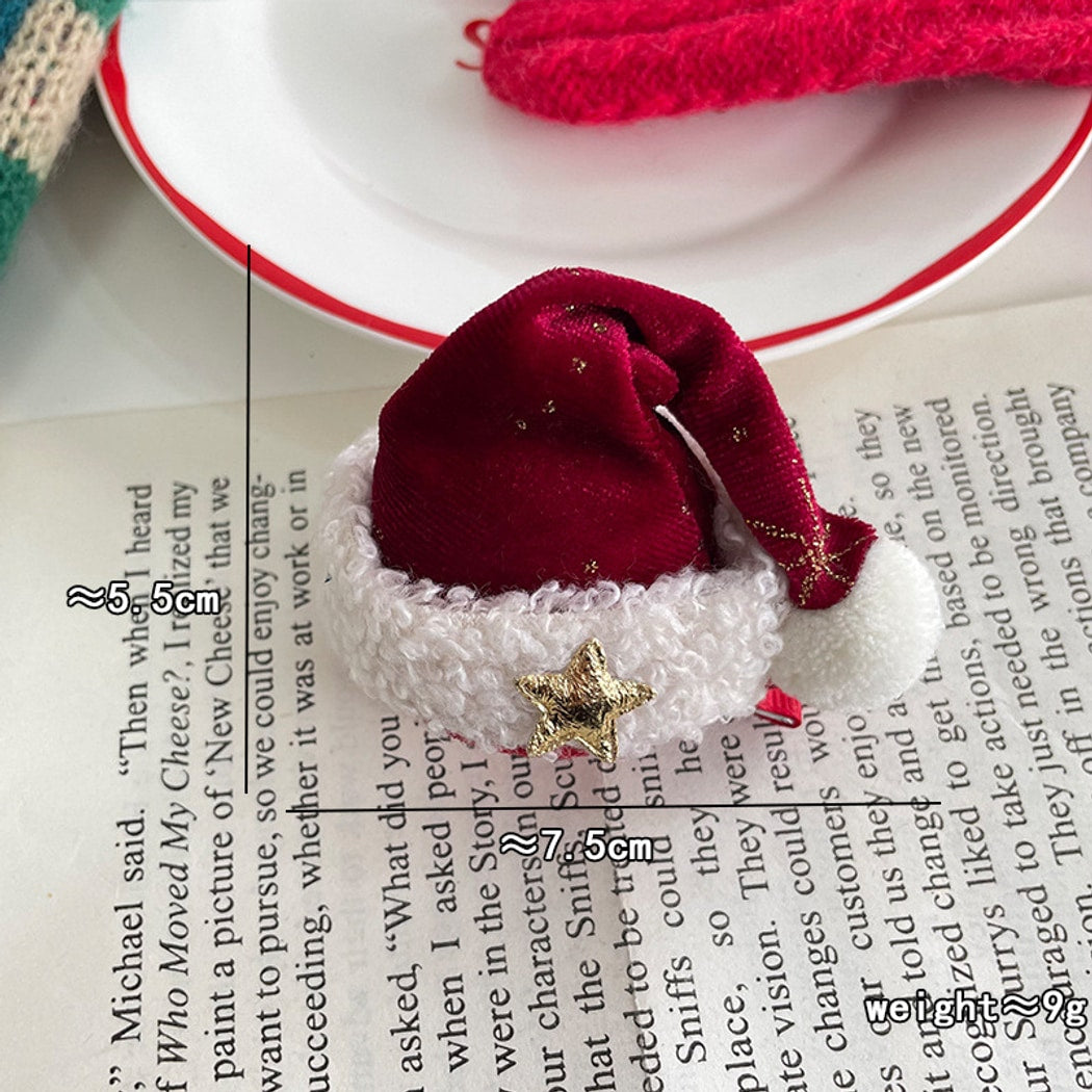 Gifty - Christmas Bow Plush Trim Hair Accessories