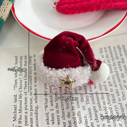 Gifty - Christmas Bow Plush Trim Hair Accessories