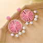 Earedge - Geometric Round Pendant Drop Earrings
