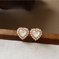 Earedge - Heart Detail Plated Fashion Stud Earrings