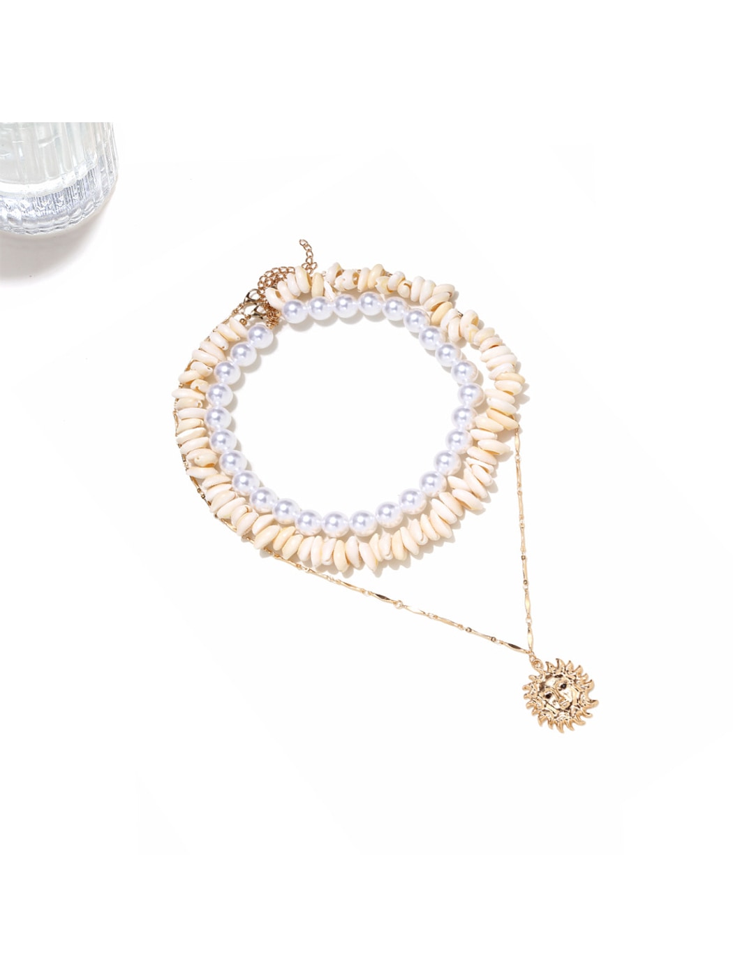 Nozari - Ocean Style Beaded Sun Drop Statement Necklace