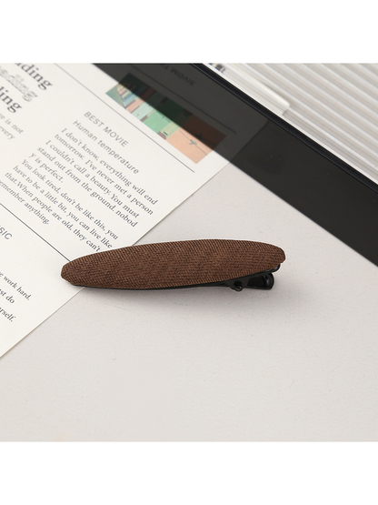 Beau - Solid Color Polyester Oval Hair Clip