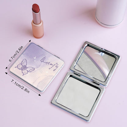 Mirroray - Butterfly Rose Print Folding Compact Mirror