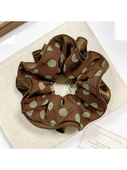 Gifty - Brown Polki Dot Satin Hair Ring