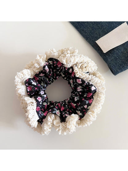 Gifty - Floral Scrunchies Double Lace Hair Ties