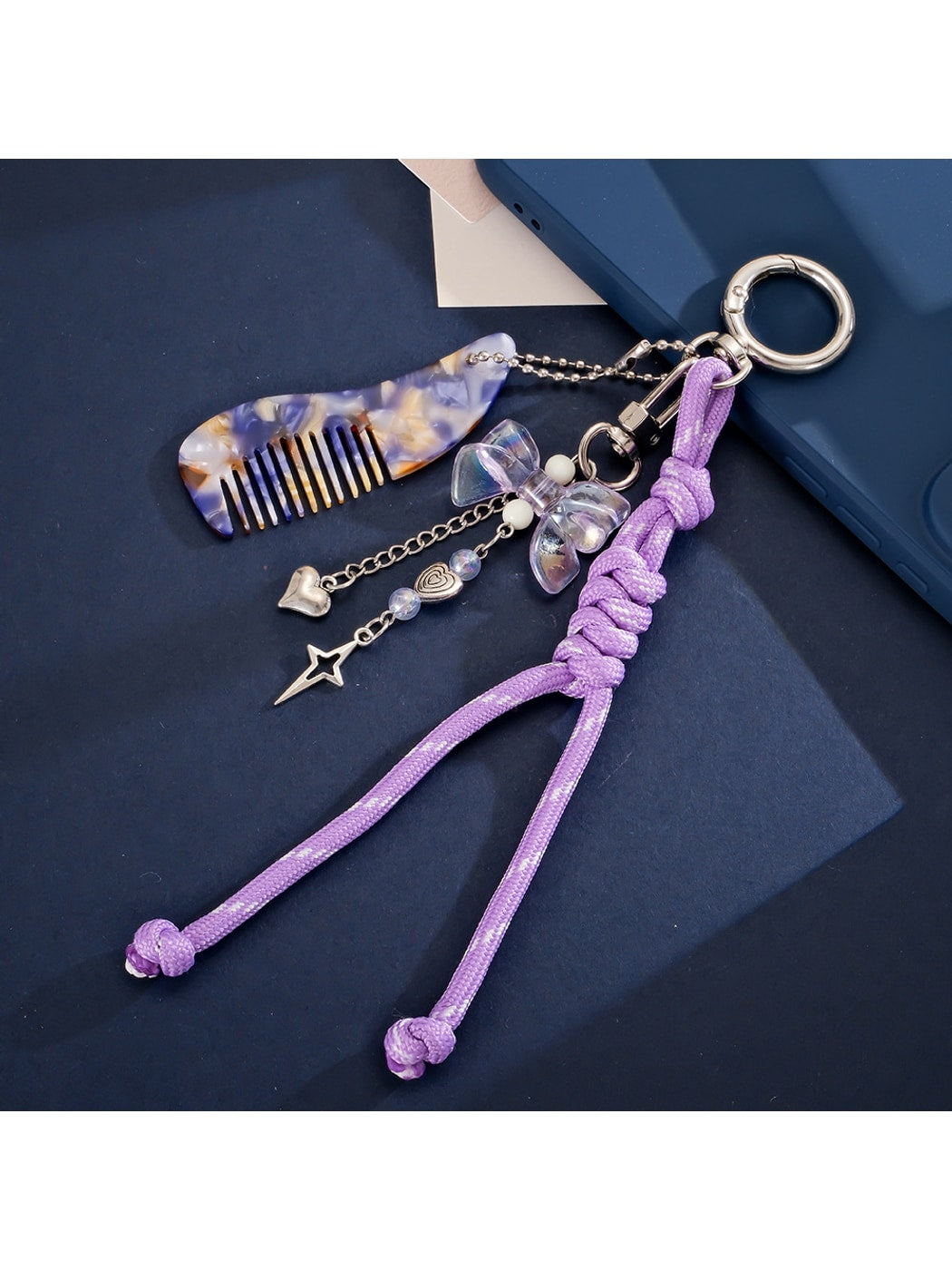 Keypus - Heart Detail Comb Pendant Phone Charm Keychain
