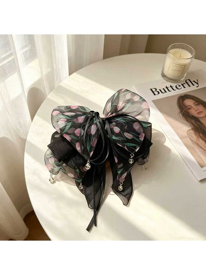 Beau - Ribbon Tail Butterfly Bow Claw Hair Clip