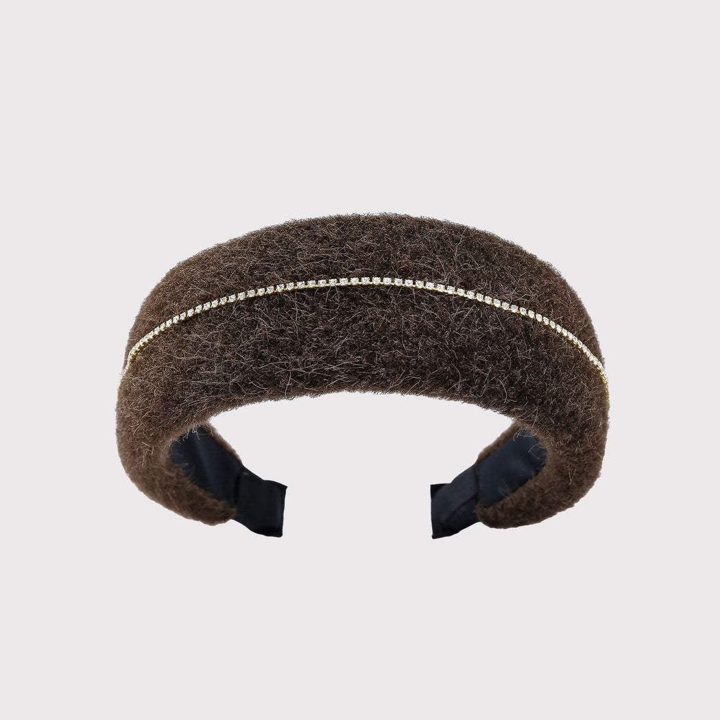 Gifty - Vintage Brown Plush Wide Headband