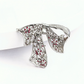 Brovia - Elegant Bow Detail Silver Tone Brooch