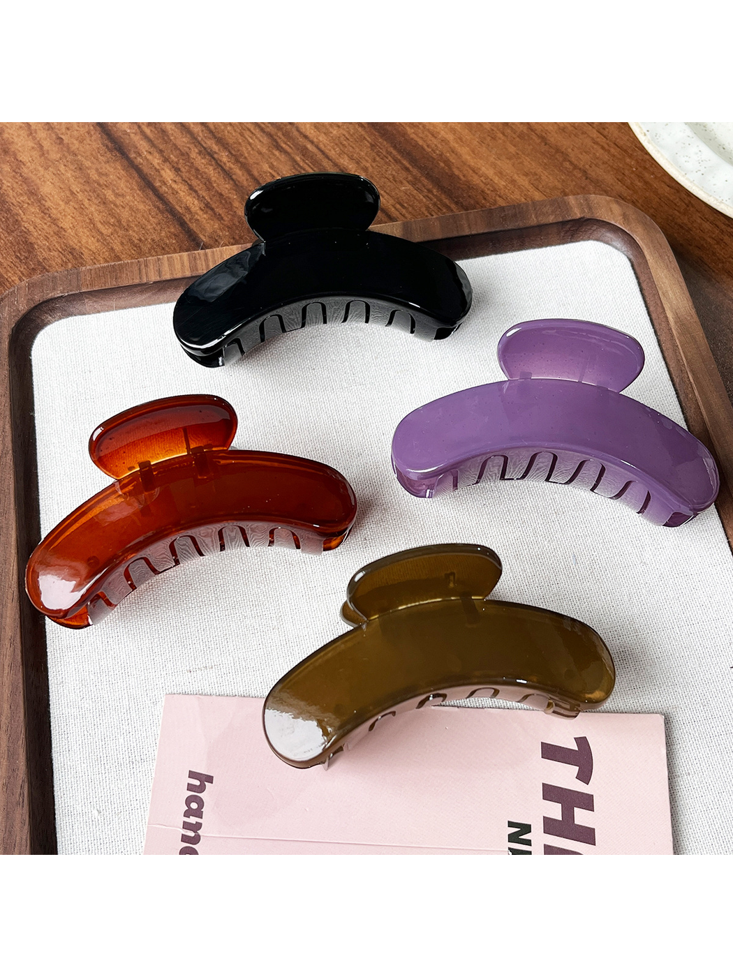 Beau - Minimal Small Geometric Ring Plastic Claw Clip